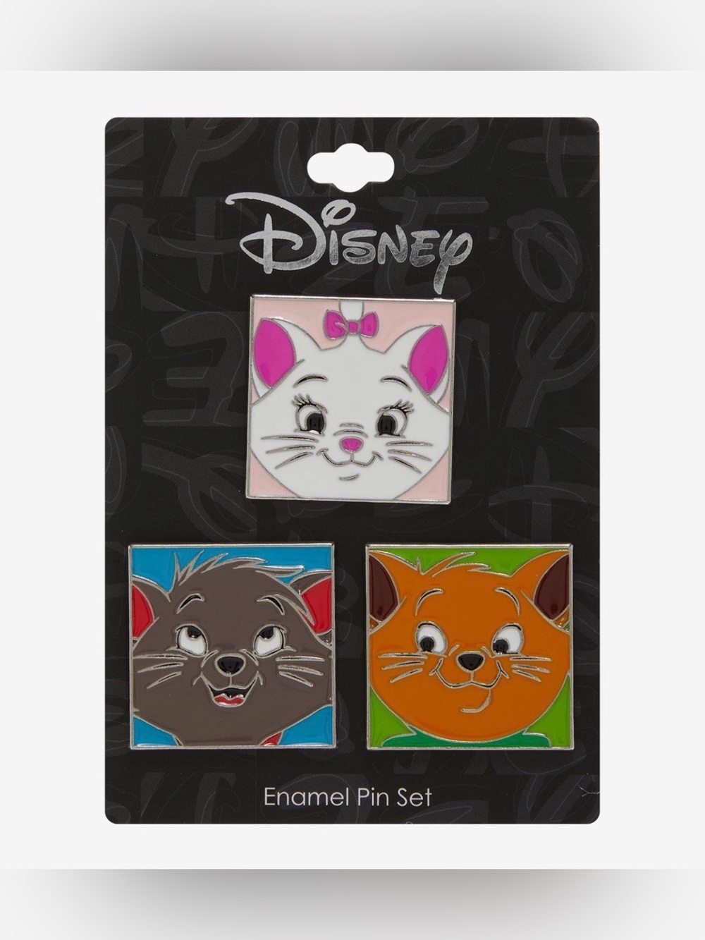 NWT Neon Tuesday Disney Aristocats square enamel three piece pin set